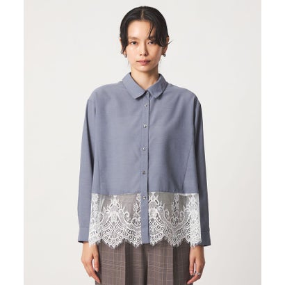 【WEB限定】＜at ease＞スソ レース ロングスリーブ ブラウス UVカット （DK.GRAY）｜詳細画像