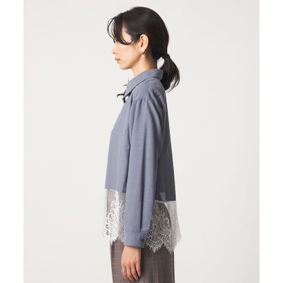 【WEB限定】＜at ease＞スソ レース ロングスリーブ ブラウス UVカット （DK.GRAY）｜詳細画像