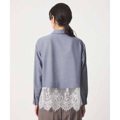 【WEB限定】＜at ease＞スソ レース ロングスリーブ ブラウス UVカット （DK.GRAY）｜詳細画像