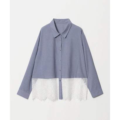 【WEB限定】＜at ease＞スソ レース ロングスリーブ ブラウス UVカット （DK.GRAY）｜詳細画像