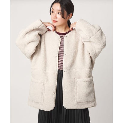 【WEB限定】＜at ease＞フリース ボア リバーシブル ブルゾン （OFF WHITE）｜詳細画像