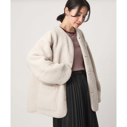 【WEB限定】＜at ease＞フリース ボア リバーシブル ブルゾン （OFF WHITE）｜詳細画像