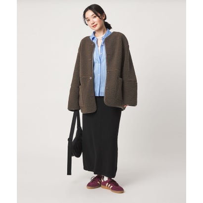 【WEB限定】＜at ease＞フリース ボア リバーシブル ブルゾン （DK.BROWN）｜詳細画像