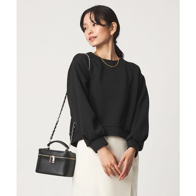 フクレ ジャガード フォルム カットソー （BLACK）