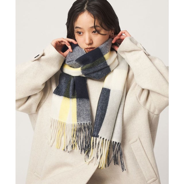 CSウールリバーシブルチェックMUF26FW （YELLOW）