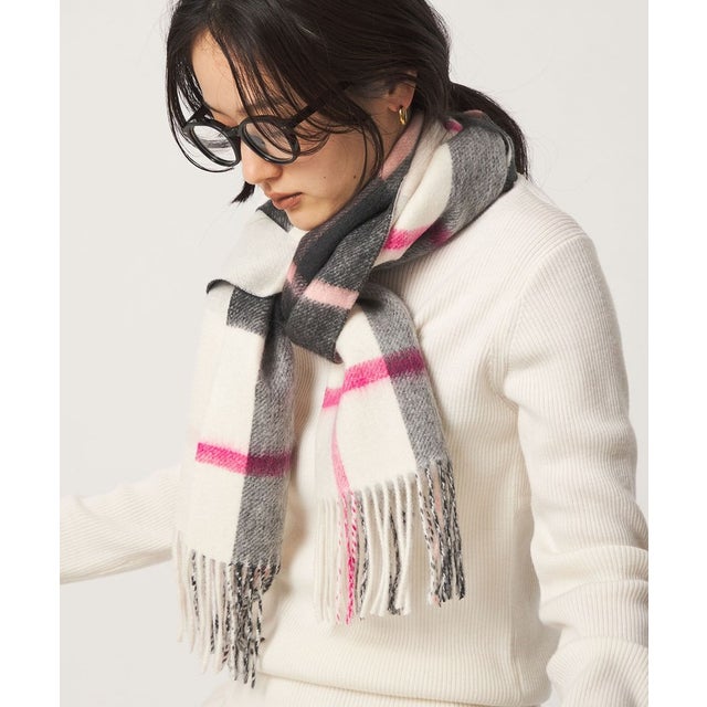 CSウールリバーシブルチェックMUF26FW （PINK）