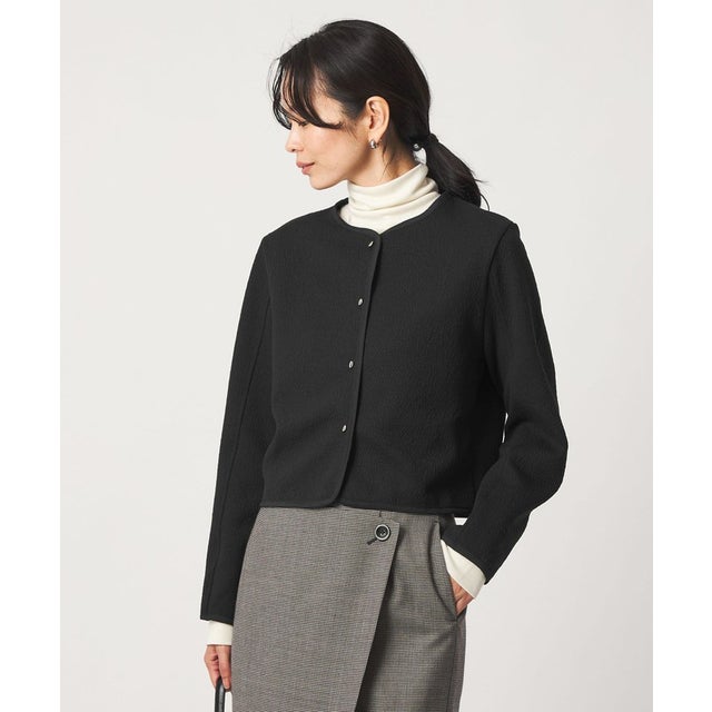 フクレ ジャガード カットソー ジャケット （BLACK）
