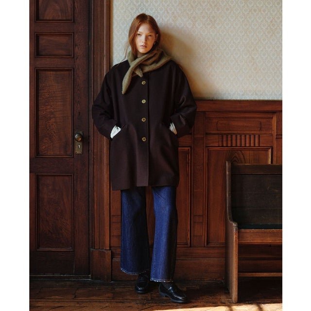 【別注】＜Traditional Weatherwear＞LINTON ノーカラー コート （MD.BROWN）