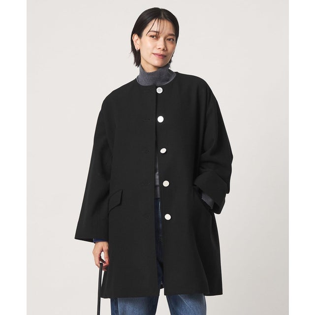 【別注】＜Traditional Weatherwear＞LINTON ノーカラー コート （BLACK）