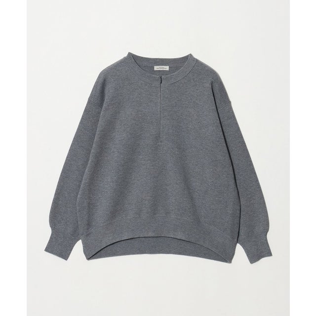 【WEB限定】＜at ease＞ジップ 2WAY  ニット プルオーバー （MD.GRAY）