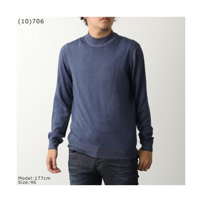 GRAN SASSO モックネック ニット 55108 22792 ウール 製品染め （495/ダークグリーン）｜詳細画像
