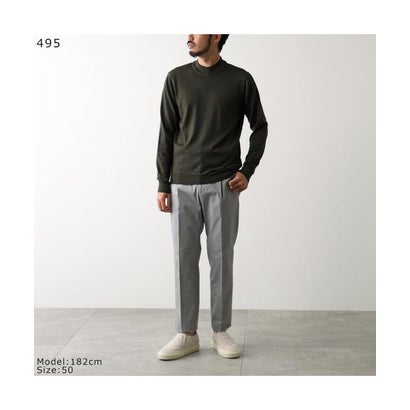 GRAN SASSO モックネック ニット 55108 22792 ウール 製品染め （495/ダークグリーン）｜詳細画像
