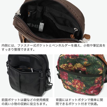 日本正規品 ショルダーバッグ メンズ レディース 斜めがけバッグ 小さめ ブランド カジュアル 縦型 ミニショルダー 斜め掛け 軽量 軽い A5 3L おしゃれ クラシック クイックポケットL（ボタニカルタペストリー）｜詳細画像