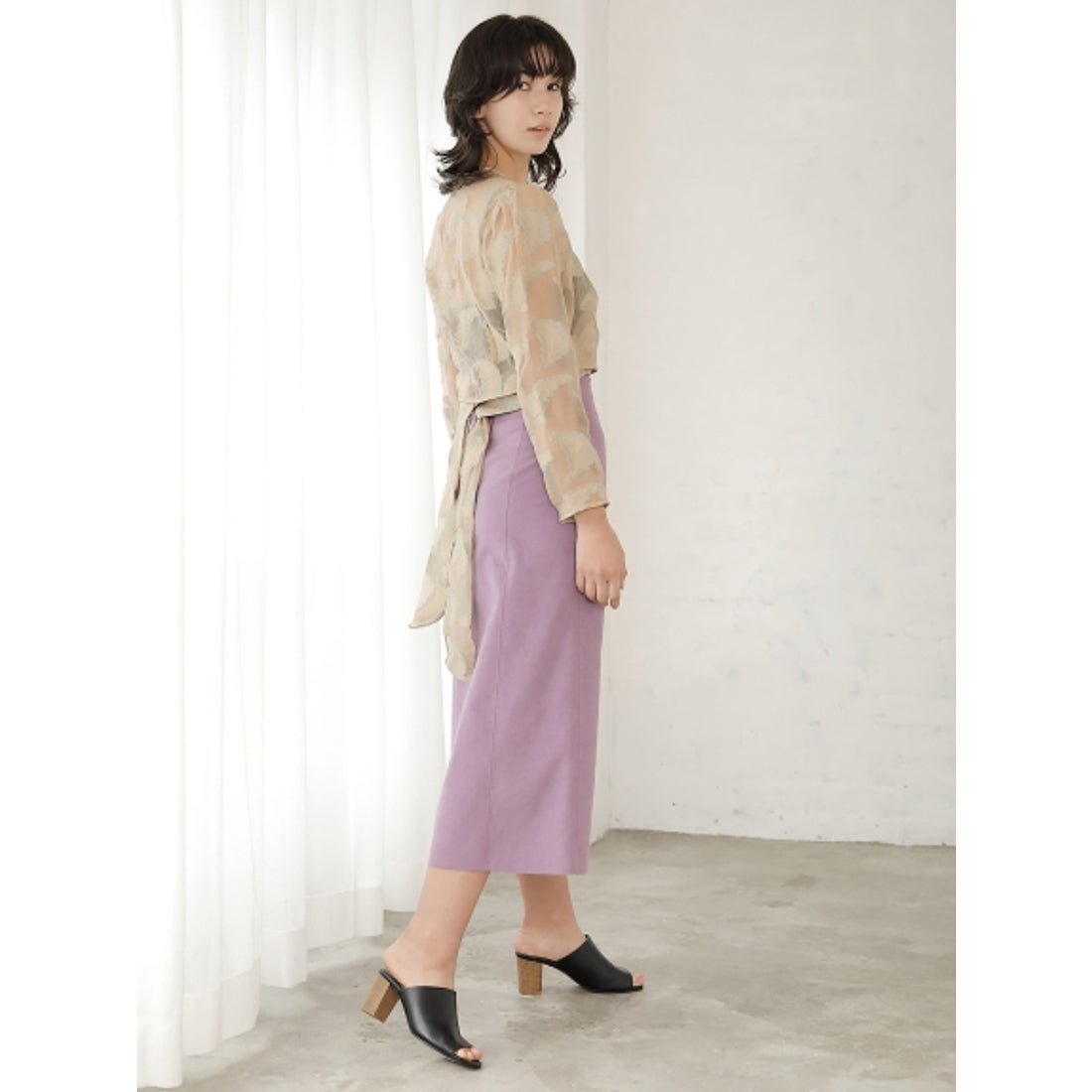 Greed International [Greed]FEATHER JACQUARD カシュクールブラウス