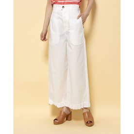 [BED&BREAKFAST]Air Stretch Typewriter Frill Pants （OFF WHITE）