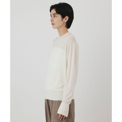 GRACE CONTINENTAL ウールシルククルーニットトップス （サックス）｜詳細画像