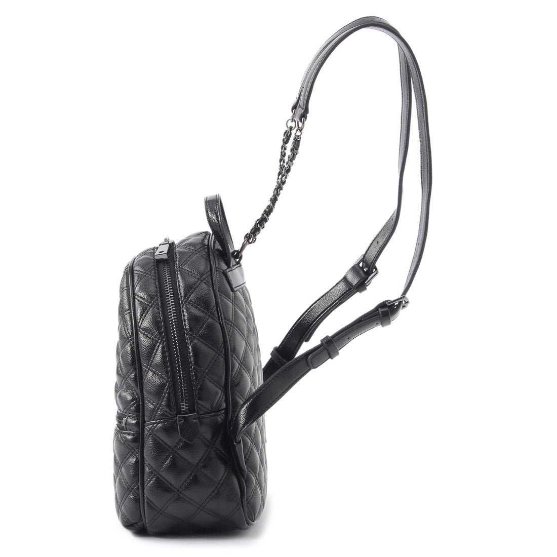ゲス GUESS CESSILY Quilted Metallic Backpack （BLACK）