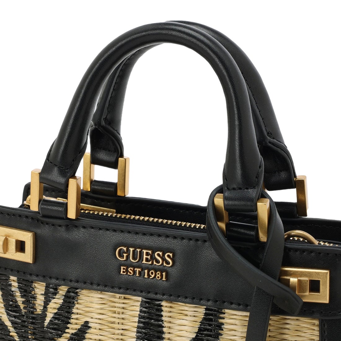 ゲス GUESS KATEY Straw Mini Satchel （NTB） ハンドバッグ 
