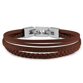 MALIBU Brown Multi Straps Bracelet (Steel) （STBW）