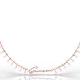 BEACH PARTY Pale Pink Enamel Logo Necklace (Rose Gold) （ROSE GOLD）