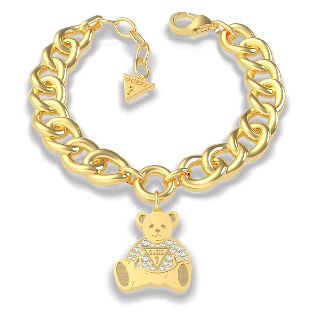 
                    VINTAGE BEAR Bear Charm Curb Chain Bracelet (Gold) （GOLD）