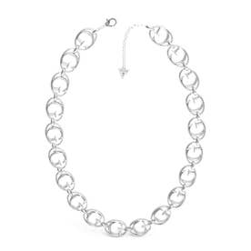 ICONIC 16-18'' Multi G Chain Necklace (Silver) （SILVER）