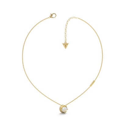 ゲス GUESS MOON PHASES 15-17'' Solitaire & Moon Necklace (Gold) （YG）｜詳細画像