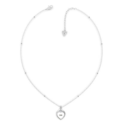 ゲス GUESS FINE HEART 16-18'' Heart 15mm Charm Necklace (Silver) （SILVER）｜詳細画像