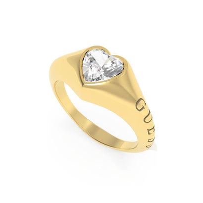 ゲス GUESS FROM GUESS WITH LOVE Small Crystal Heart Ring （GOLD）｜詳細画像