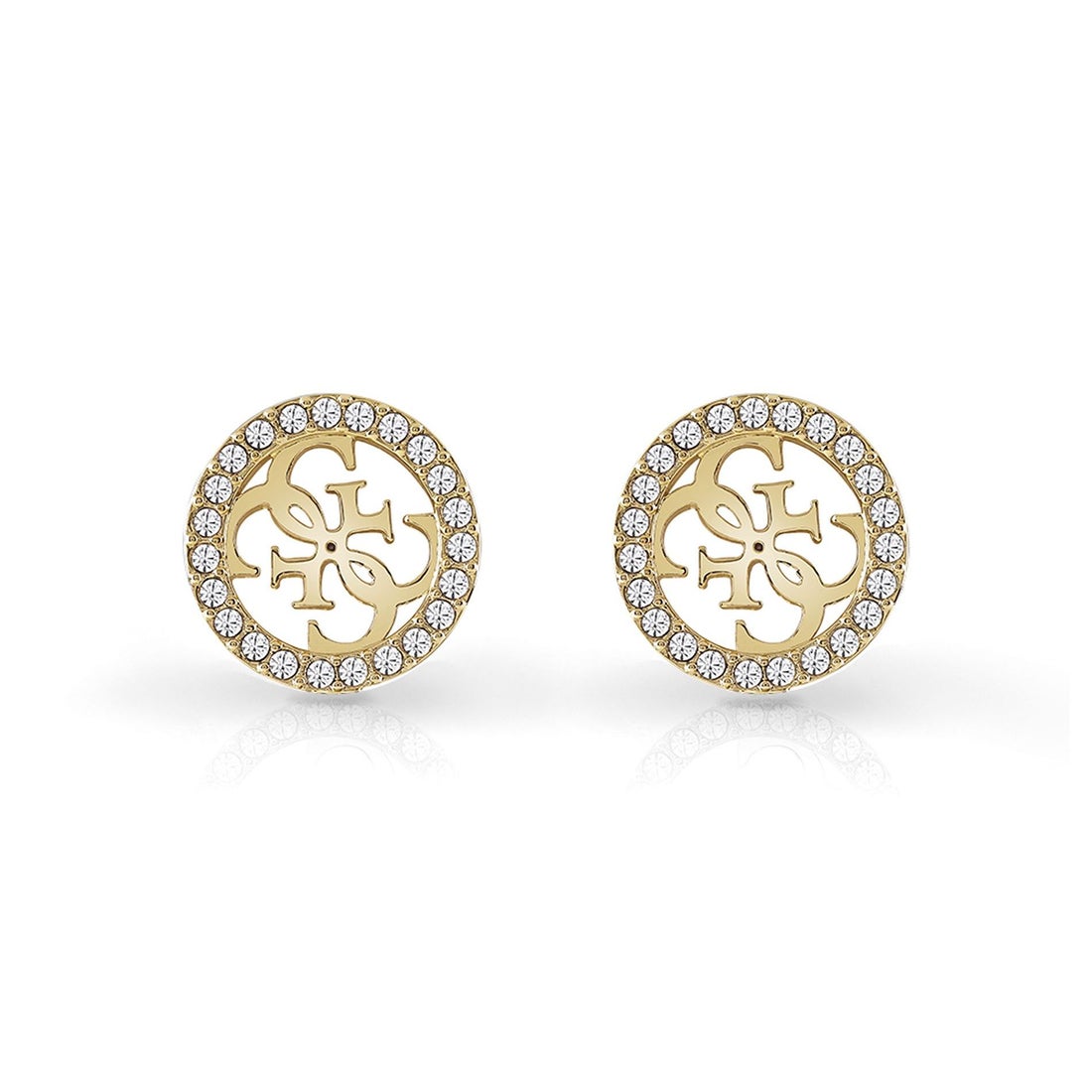 ゲス GUESS STUDS PARTY 12mm 4G & Pave Frame Studs Pierce （YG