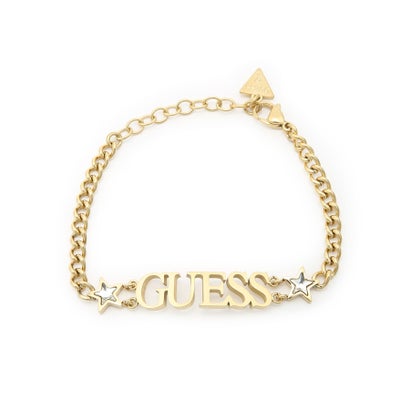 ゲス GUESS A STAR IS BORN Curb Chain Logo & Stars Bracelet （GOLD）｜詳細画像