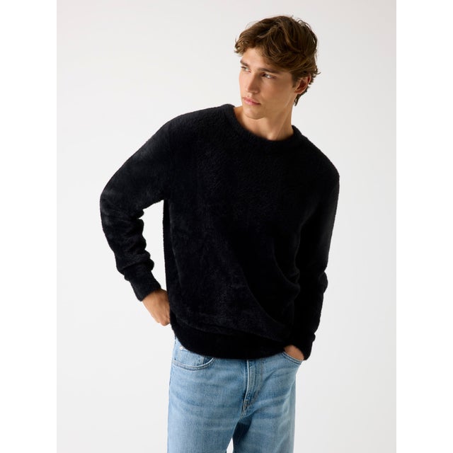 JOSIAH Crew Neck Furry Sweater （JBLK）
