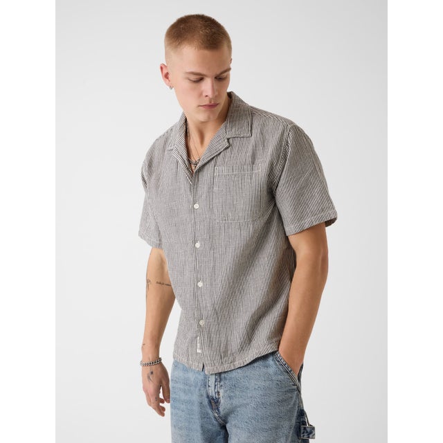 JEANS Cropped Camp Shirt （S9A3）