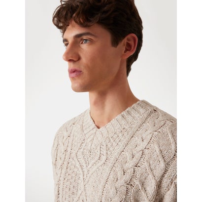 ゲス GUESS FRANK V-Neck Cable Sweater （FJ67）｜詳細画像
