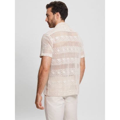 ゲス GUESS Geometric Knit Crochet Shirt （G9L9）｜詳細画像