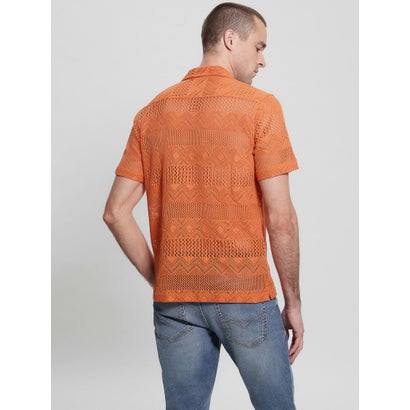 ゲス GUESS Geometric Knit Crochet Shirt （G3J9）｜詳細画像