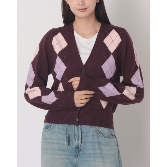 GRACIE Argyle Cardigan （F5YP）