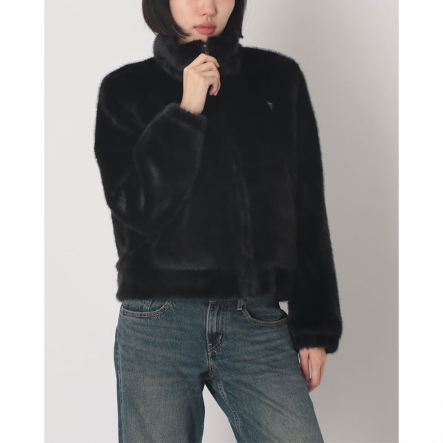 WOMENS Faux Fur Jacket （BLK）