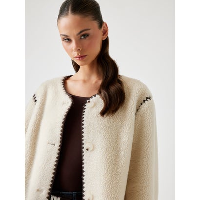 ゲス GUESS MIA Faux Fur Coat （F0D9）｜詳細画像