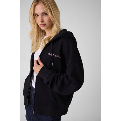 GUESS JEANS Rhinestone Zip Hoodie （JBLK）｜詳細画像