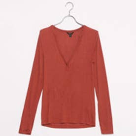 L/S JENNY KEYHOLE HENLEY TOP （AUTUMN RED）