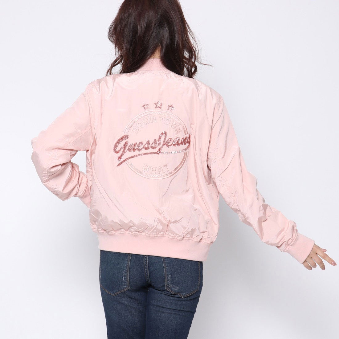 ゲス GUESS DOWN TOWN BEAT WOVEN JACKET （LIGHT PINK 