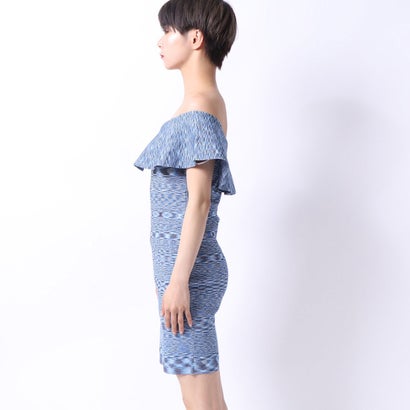 ゲス GUESS AUDREY FLOUNCES SWEATER DRESS （BLUE MOULINE）｜詳細画像