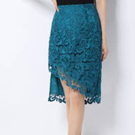COLLENA HIGH-RISE LACE PENCIL SKIRT （NEW LAGOON）