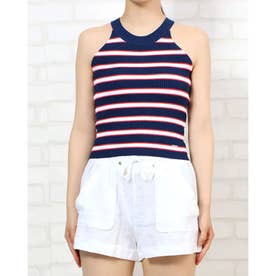 LOU SL RN SWEATER TOP （RED/WHITE/BLUE STRIPES）
