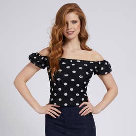 Shary Lace Top （BLACK AND WHITE SMALL DOTS）