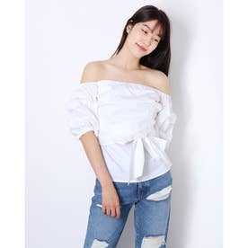 MARCIANO RAE OFF SHOULDER TOP （TRUE WHITE）