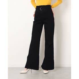 MARYLOU CORSET High-Rise Belted Palazzo Denim Pant （GROOVY）