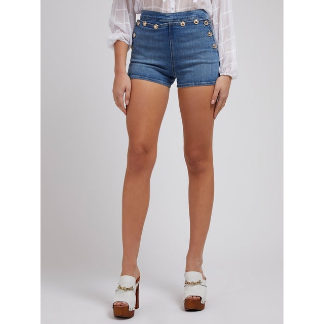 Exposed Buttons Denim Shorts （AEGE）