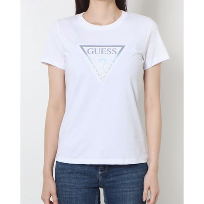 ゲス GUESS Denim Emboss Triangle Tee （WHT） Tシャツ レディース｜詳細画像